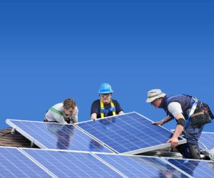 3 men installing solar